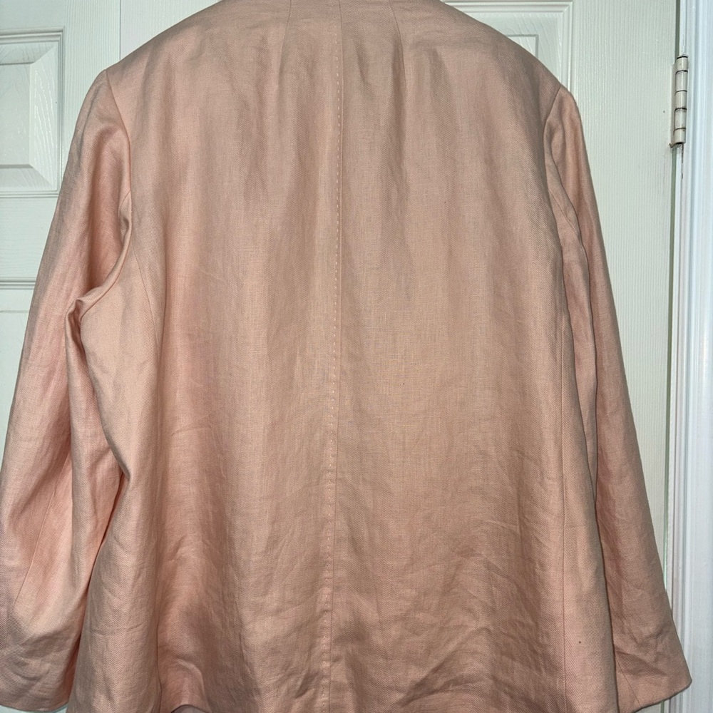 NWT Lafayette 148 New York pink linen open blazer $698 - Picture 4 of 9